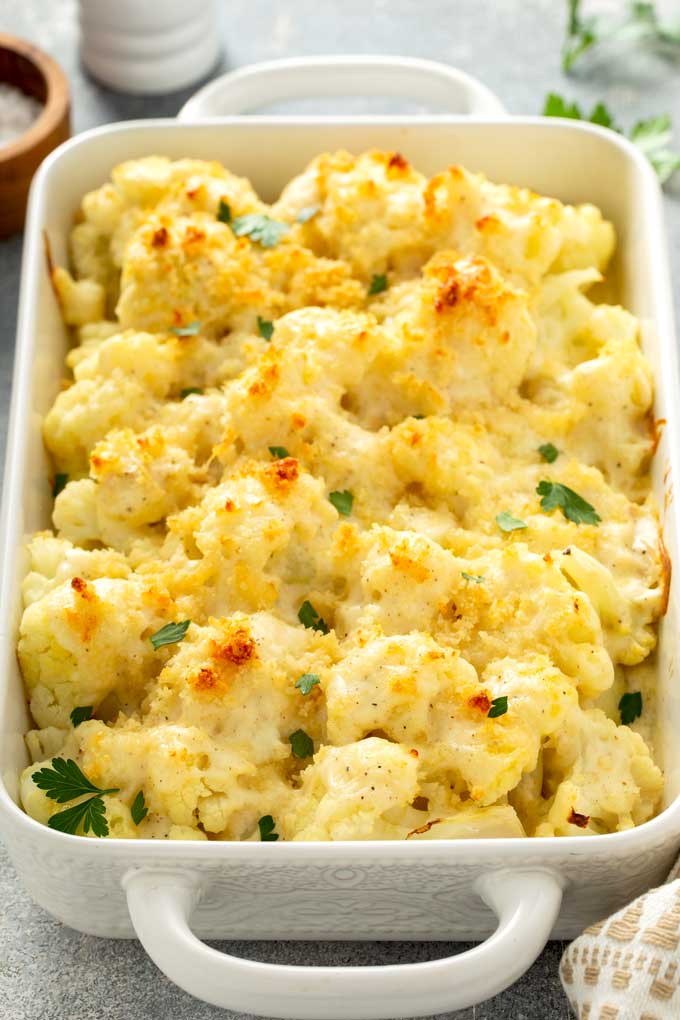 Creamy Cauliflower Au Gratin Casserole