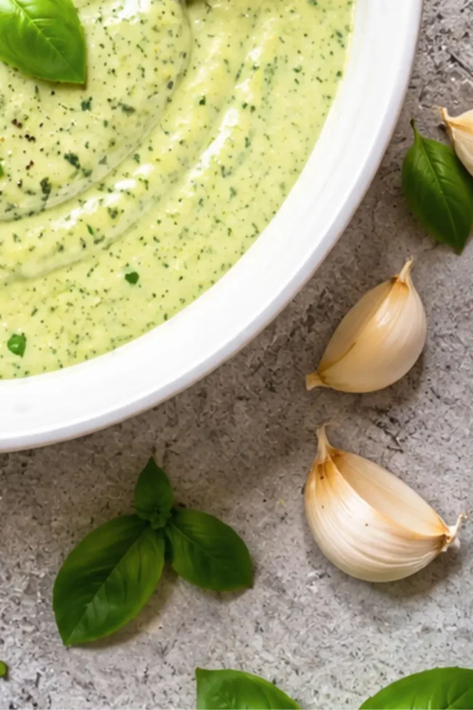 Creamy Garlic Basil Dressing