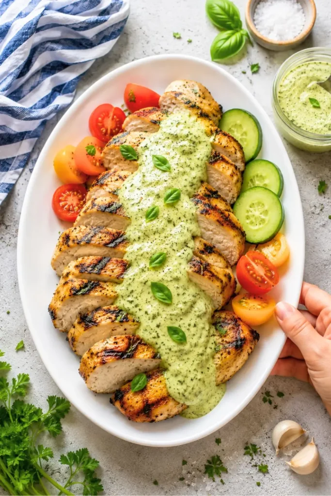 Creamy Garlic Basil Dressing