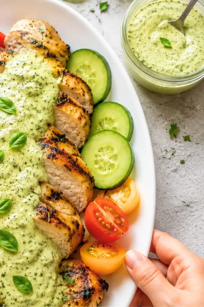 Creamy Garlic Basil Dressing