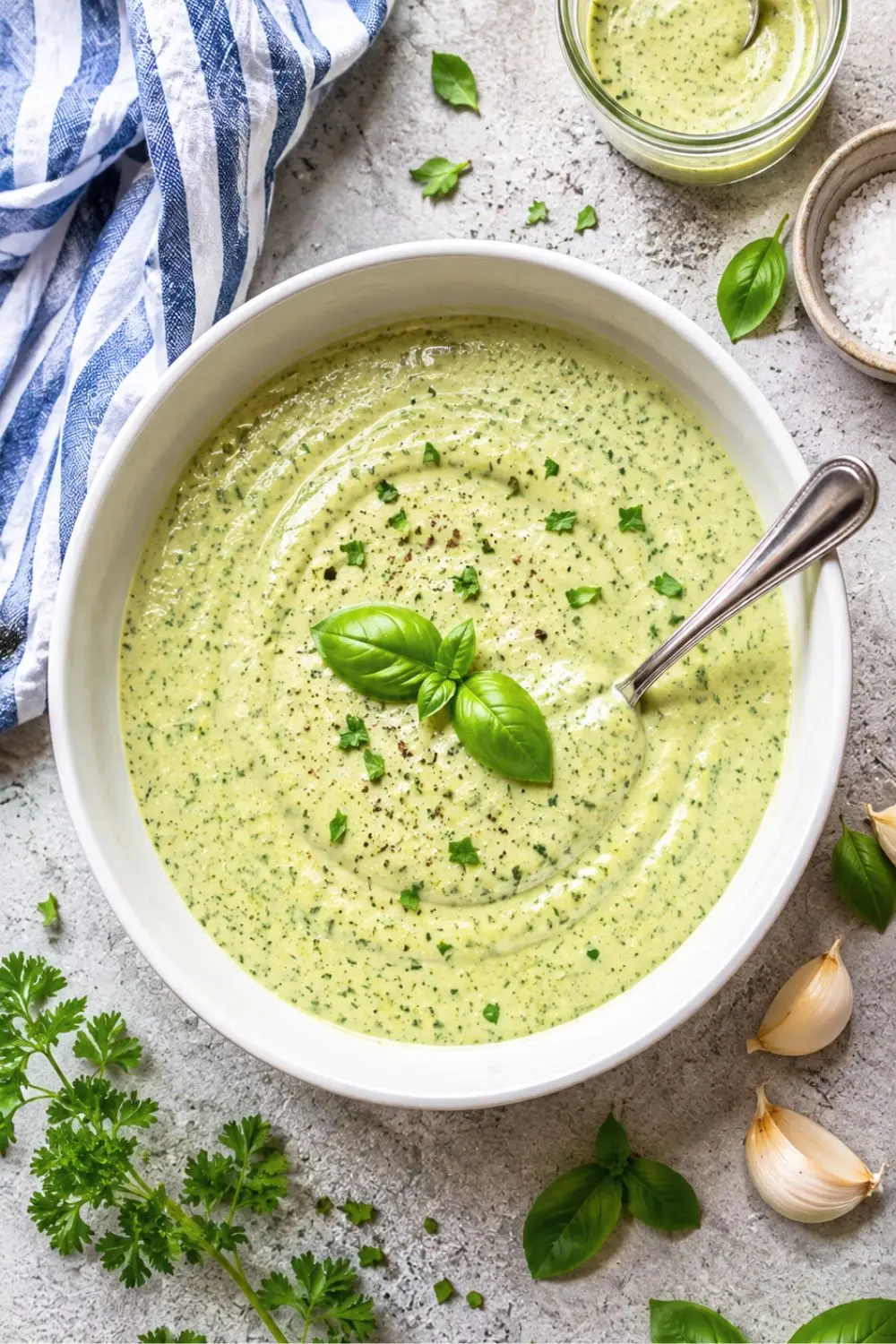 Creamy Garlic Basil Dressing