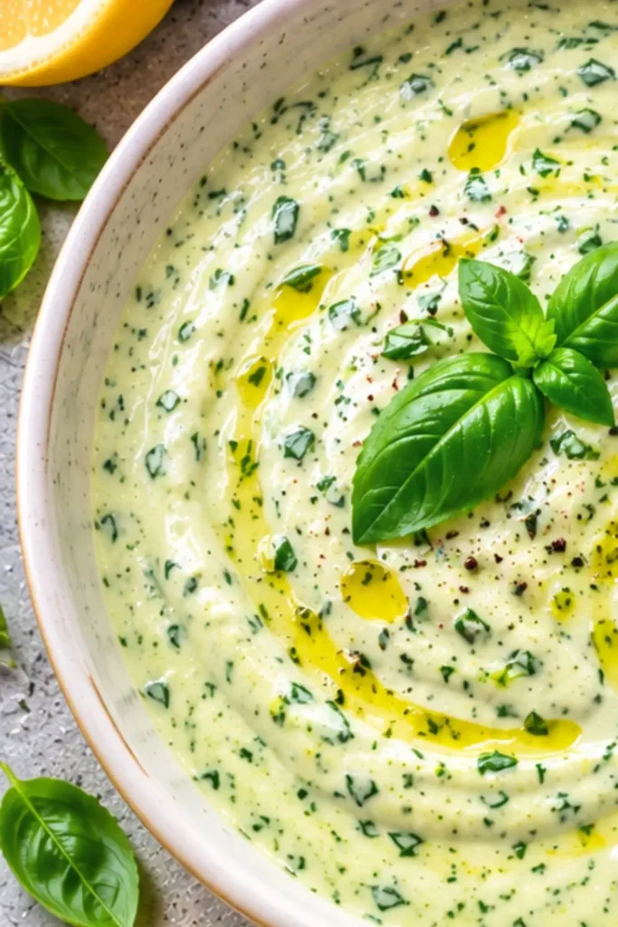 Creamy Goat Cheese & Basil Dressing