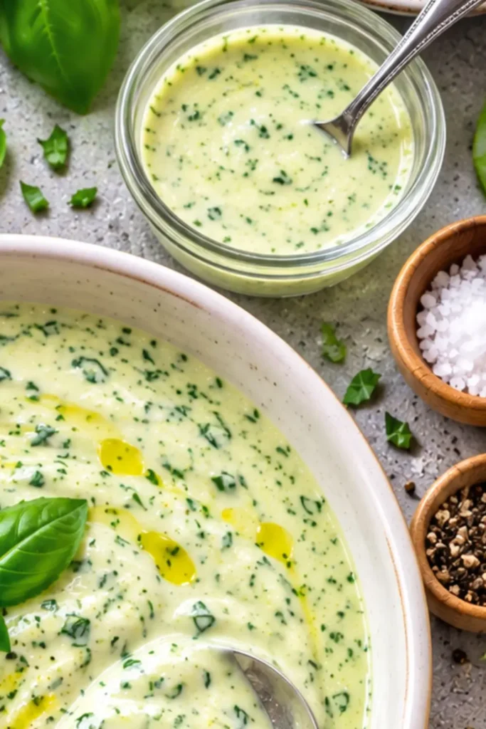 Creamy Goat Cheese & Basil Dressing