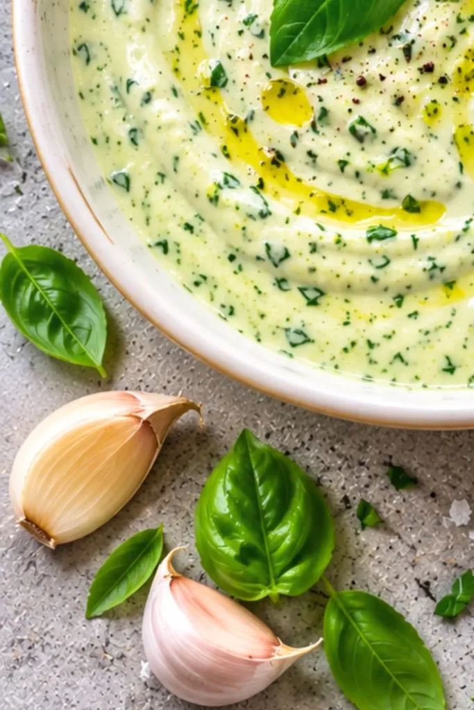 Creamy Goat Cheese & Basil Dressing