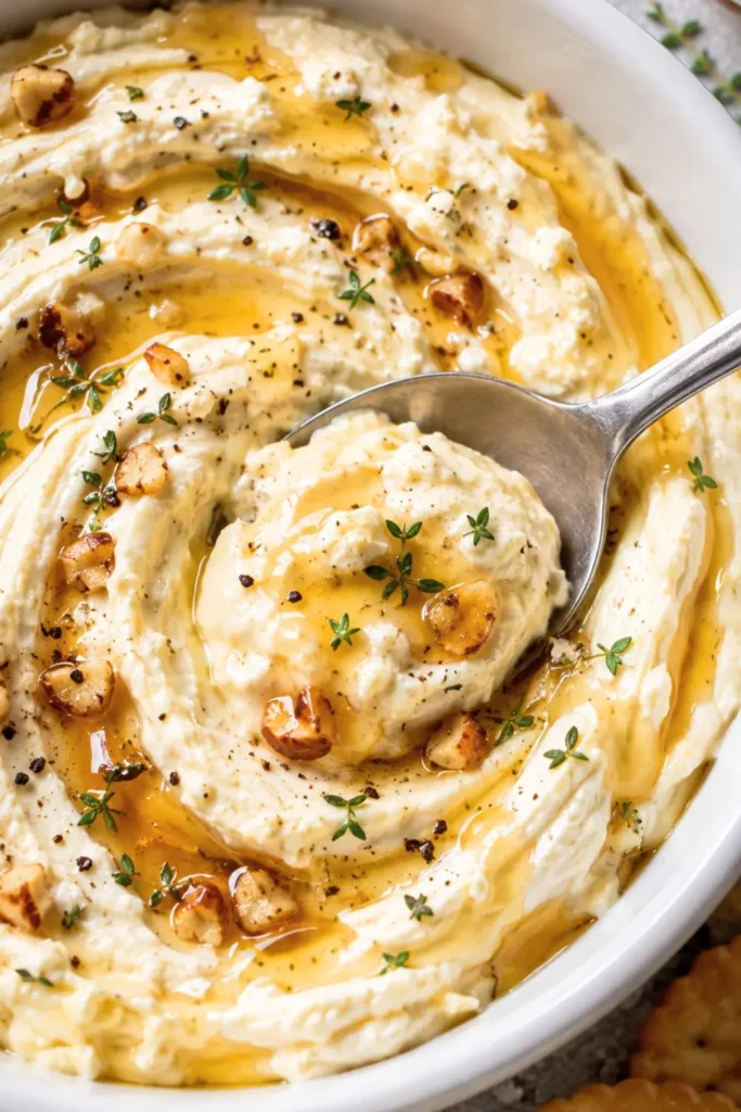 Creamy Whipped Brie Cheese Dip with Hot Honey