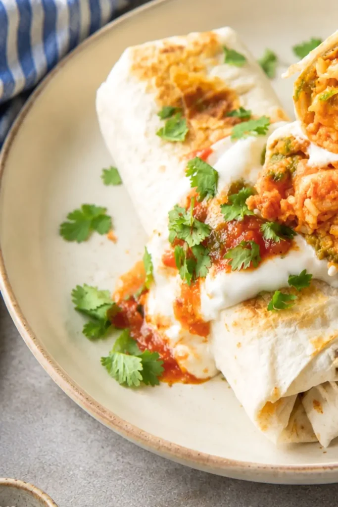 Crispy Cheesy Bean & Rice Burrito