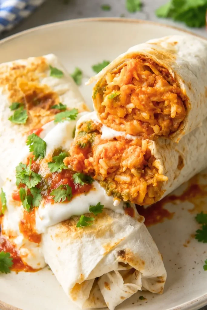 Crispy Cheesy Bean & Rice Burrito