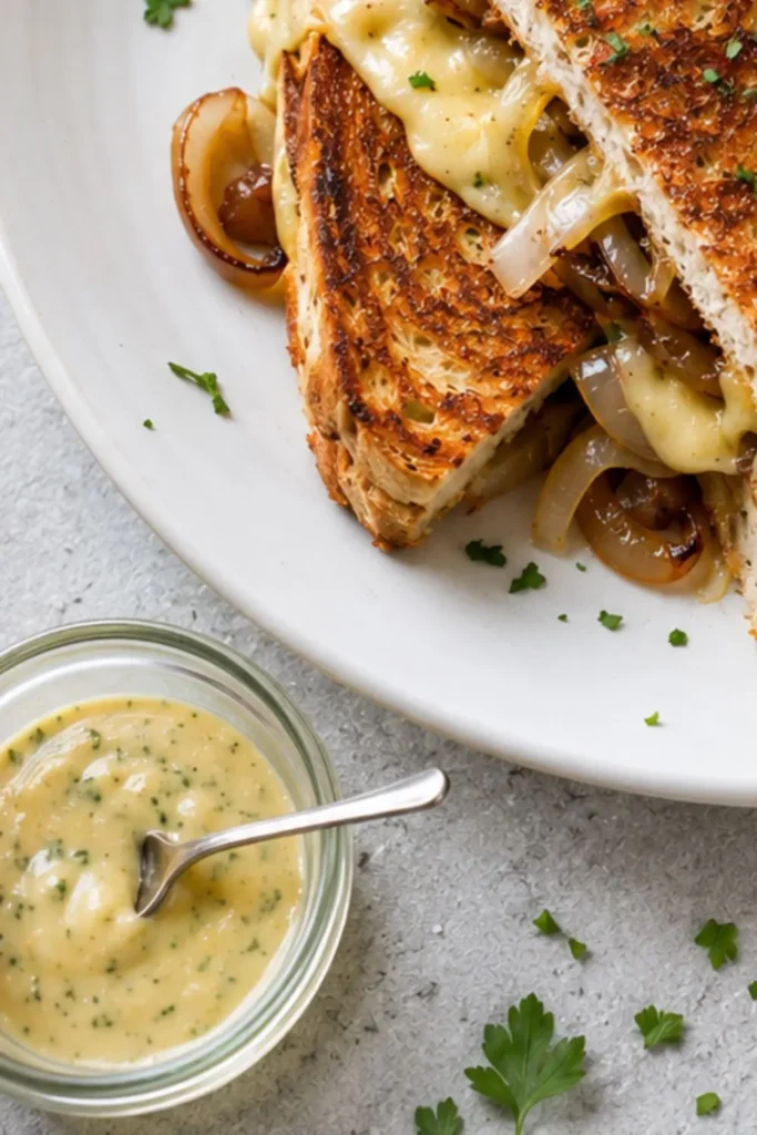 Crispy Gourmet Caramelized Onion & Brie Grilled Cheese