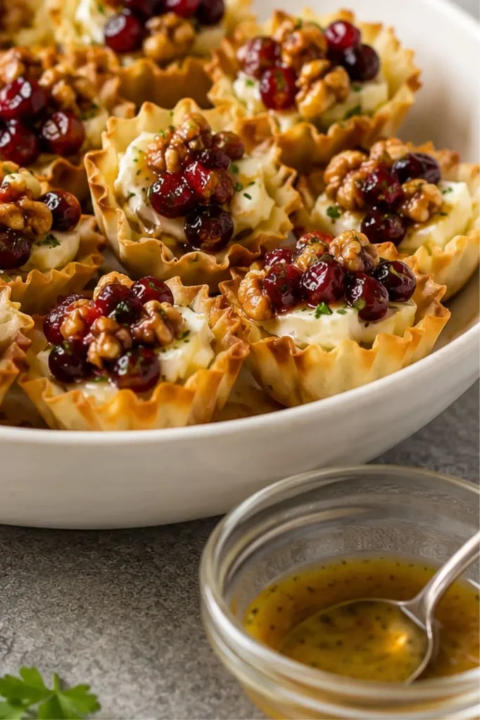 Easy Cranberry Walnut Brie Bites