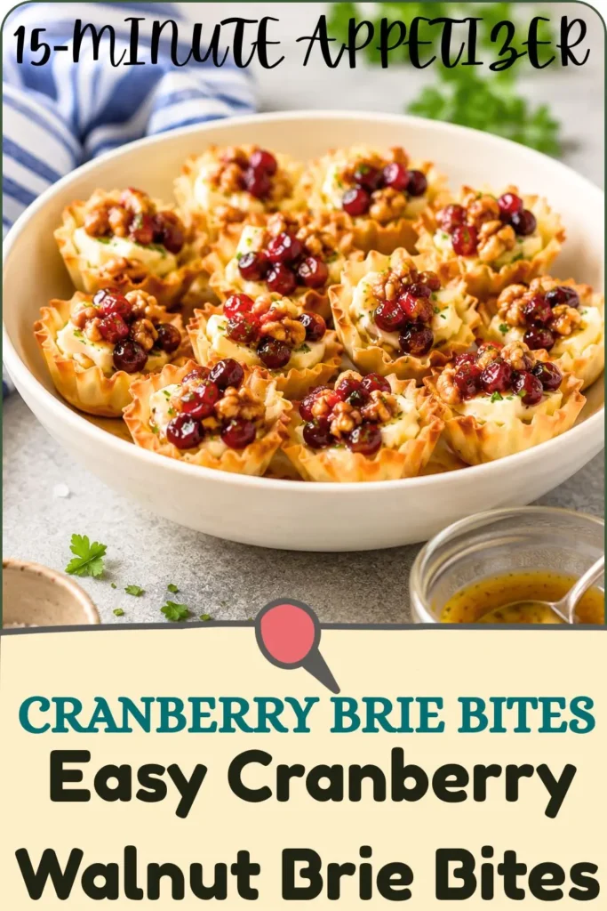 Easy Cranberry Walnut Brie Bites