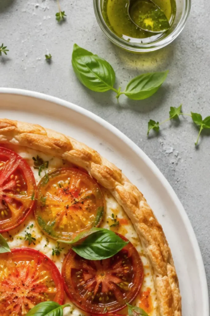 Easy Fresh Heirloom Tomato & Basil Tart