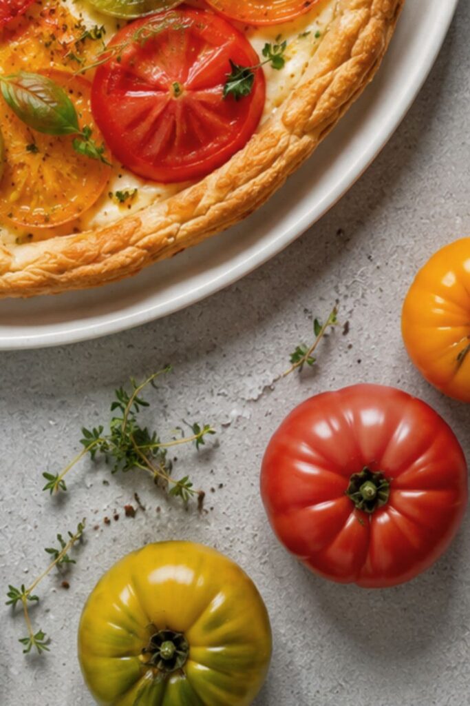 Easy Fresh Heirloom Tomato & Basil Tart