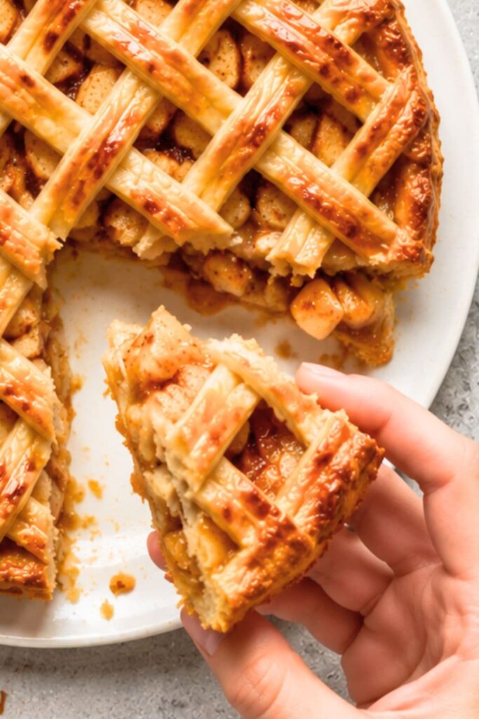 Flaky Apple Cinnamon Lattice Puff Pastry Tart