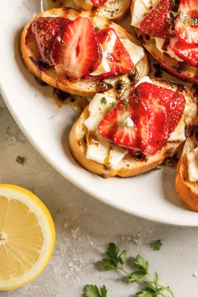 Honey-Balsamic Strawberry & Brie Crostini