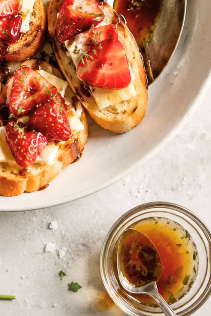 Honey-Balsamic Strawberry & Brie Crostini