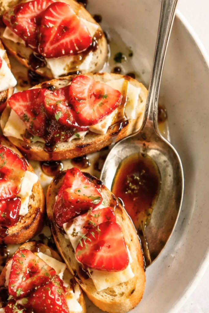 Honey-Balsamic Strawberry & Brie Crostini