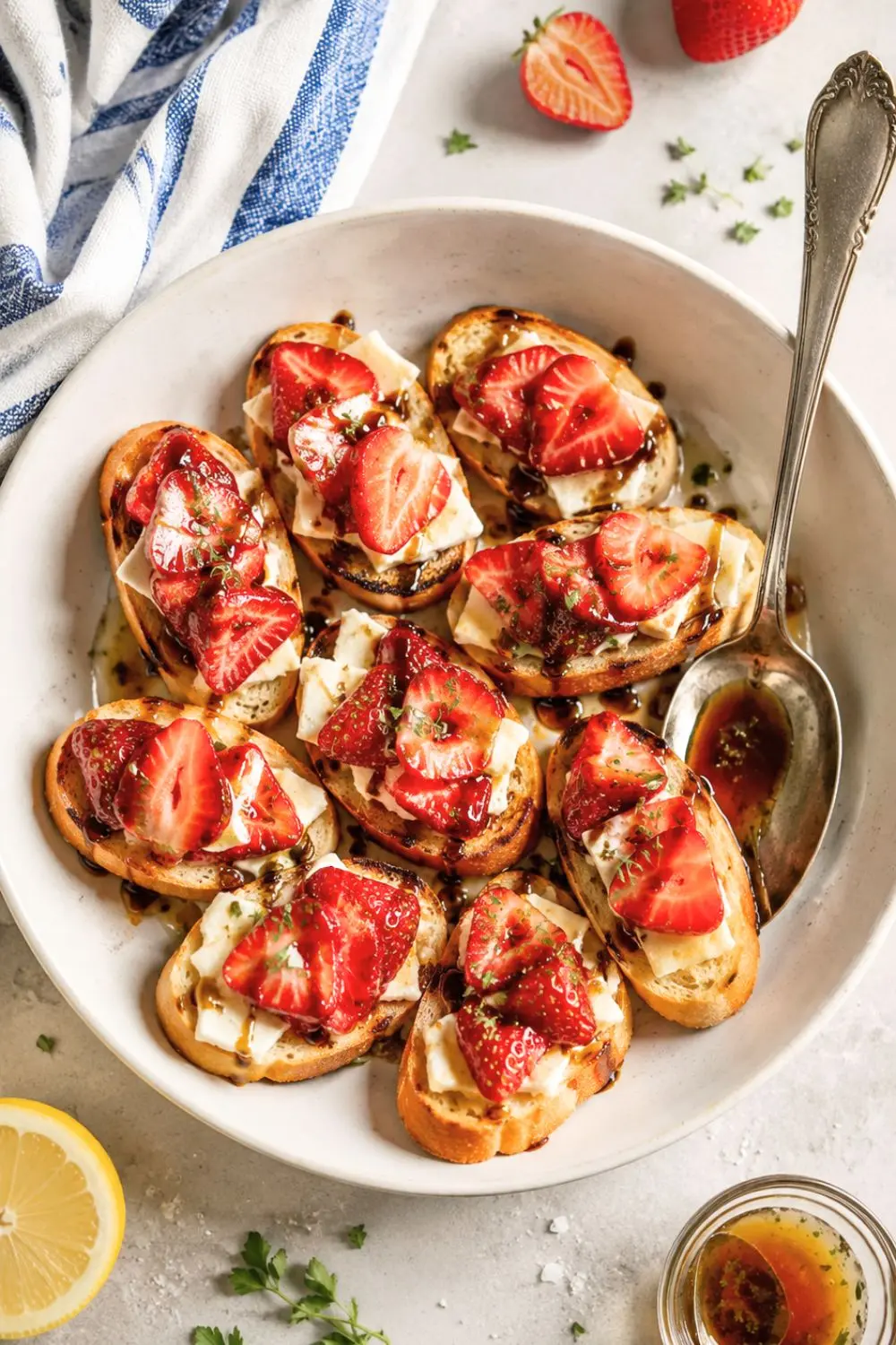 Honey-Balsamic Strawberry & Brie Crostini