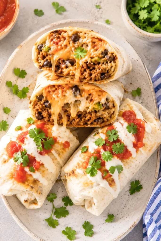 Loaded Beef and Black Bean Burrito