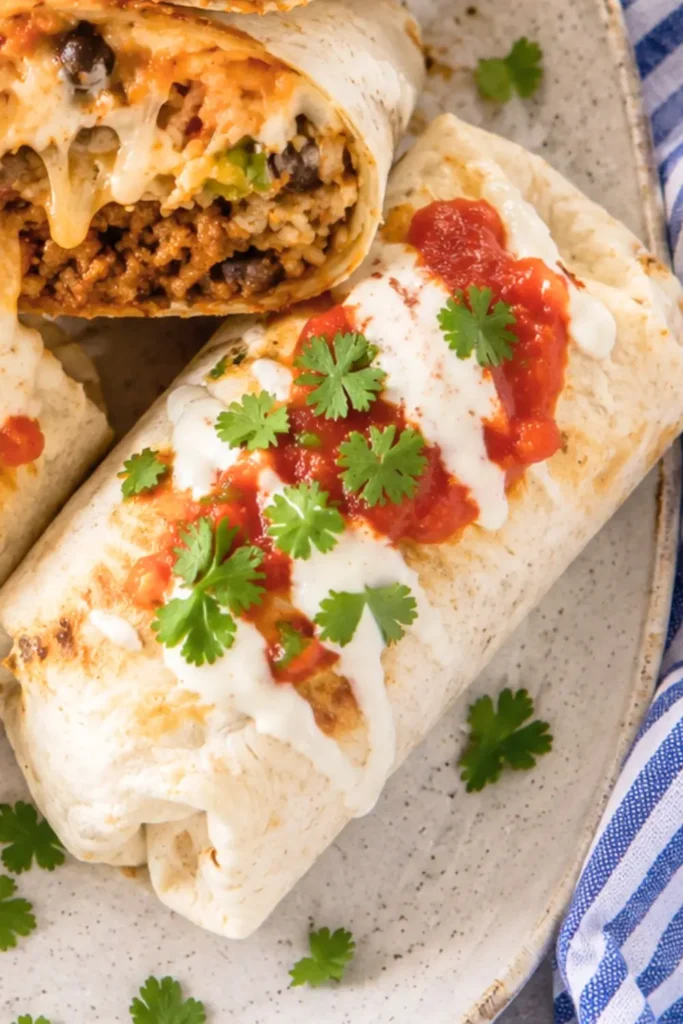 Loaded Beef and Black Bean Burrito