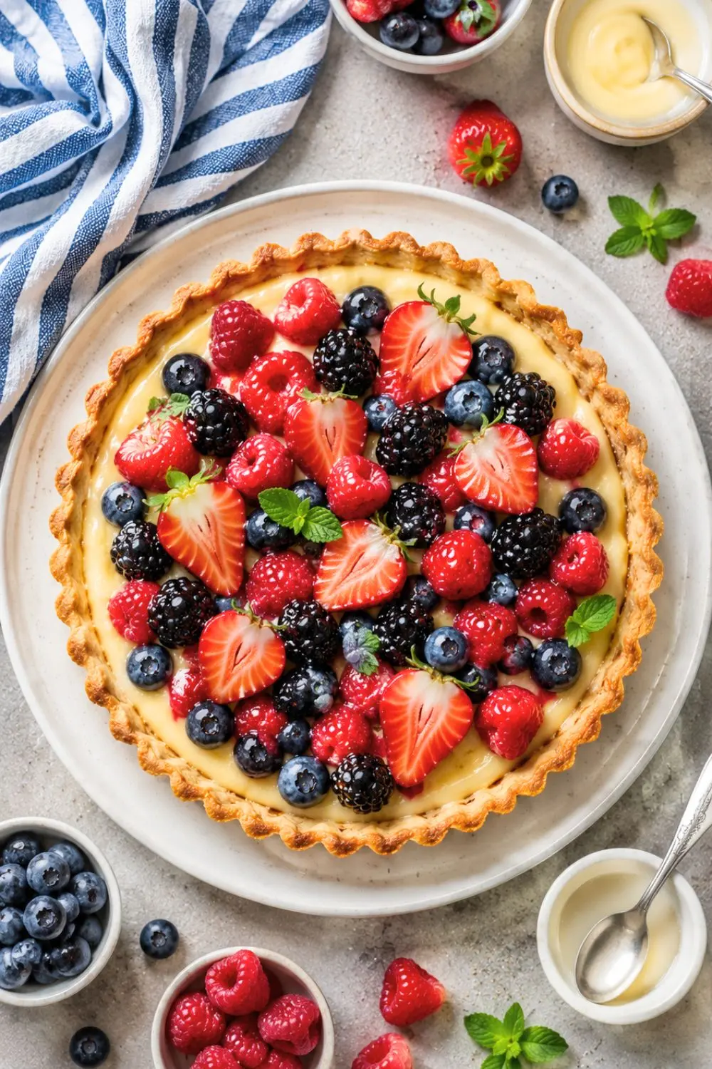 Mixed Berry & Vanilla Custard Tart