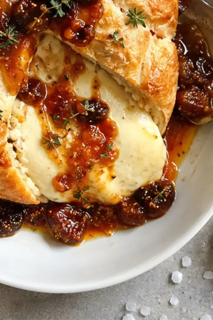 Puff Pastry Wrapped Baked Brie with Fig Jam