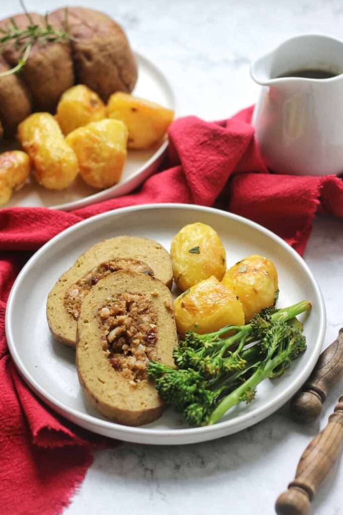 Herb-Crusted Stuffed Seitan Roast