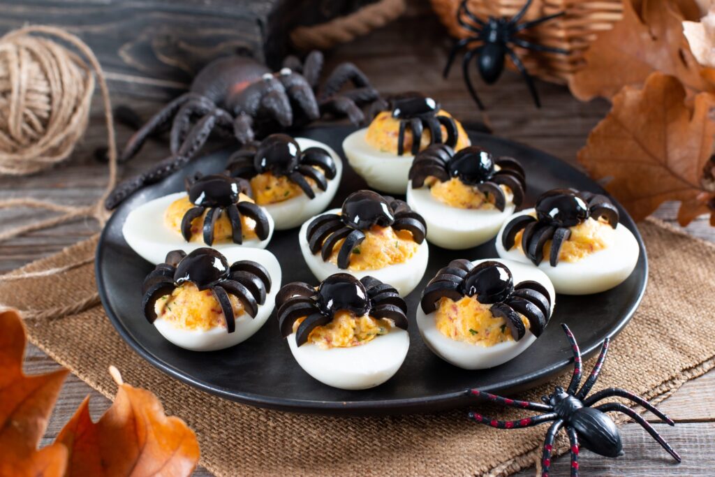 Halloween Spider Deviled Eggs