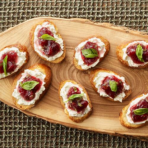 Bloody Cranberry & Goat Cheese Crostini