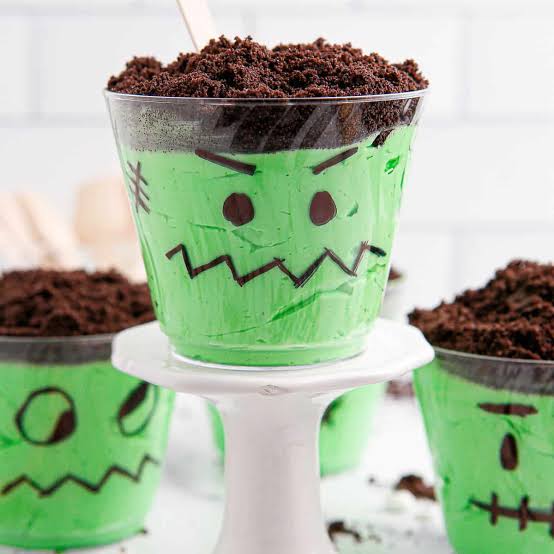 Frankenstein Pudding Cups