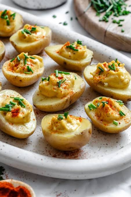 Smoky Paprika Potato-Bite "Deviled Eggs"